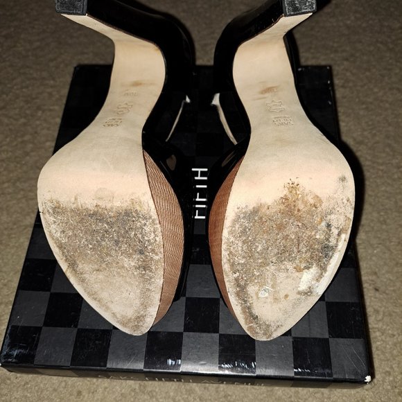 Saks Fifth Ave Black Patent Heels - Picture 3 of 5